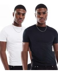 ASOS - Essentials 2 Pack Muscle Fit T-Shirts - Lyst