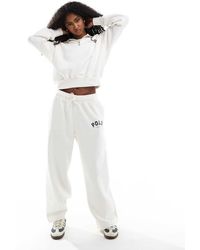 Polo Ralph Lauren - Joggers Blanco Hueso De Pernera Ancha De (Parte De Un Conjunto) - Lyst