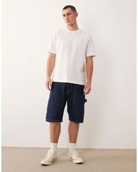 Jack & Jones - Alex - short en jean baggy style charpentier - foncé - Lyst