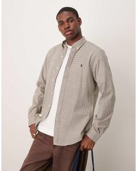 Polo Ralph Lauren - Icon Logo Slim Fit Houndstooth Print Stretch Poplin Shirt - Lyst