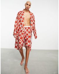 Homme Vêtements Vêtements de nuit Robes de chambre et peignoirs Mini-robe sans manches à smocks Boden pour homme en coloris Rouge 