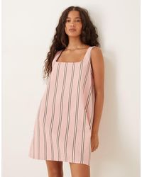 ASOS - Square Neck Denim Mini Dress - Lyst