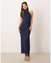 ASOS - Chiffon High Neck Midi Dress - Lyst