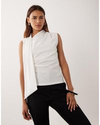 ASOS - Ruched Tank Top With Scarf Neck Detail - Lyst