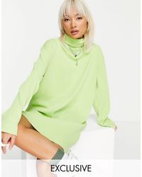 Collusion - Washed Rib Boxy Roll Neck Dress - Lyst