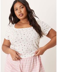 ASOS - Asos Design Curve Mix & Match Pyjama Tee - Lyst