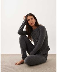 ASOS - Lounge Mix & Match Lightweight Fleece Button Down Cardigan - Lyst
