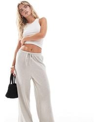 Only Petite - Textured Wide Leg Tailored Trousers - Lyst