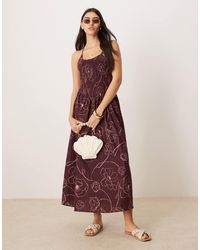 ASOS - Scoop Neck Crinkle Maxi Dress With Cross Back - Lyst