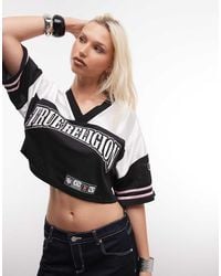 TRUE RELIGION - Crystal Sporty Jersey Cropped Top - Lyst