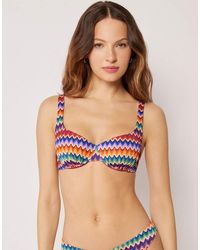 Calzedonia - Fuller Bust Balconette Bikini Top Vibrant Chevron - Lyst