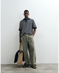 Jack & Jones - Gebreide Gestreepte Polo Met Halve Knoopsluiting - Lyst
