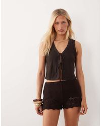 Mango - Mashi Knitted Micro Short Co-Ord - Lyst