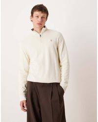 Polo Ralph Lauren - Icon Logo Double Knit Jersey Half Zip Sweatshirt - Lyst