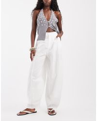 ASOS - Casual Barrel Leg Trousers - Lyst
