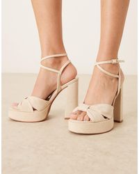 ASOS - Wide Fit Nutcracker Knot Detail Platform Block Heel Sandals - Lyst
