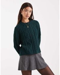 New Look - Raglan Cable Knit Jumper - Lyst