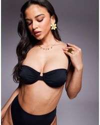 ASOS - Maya Cape Cod Balcony Underwired Bikini Top With Bow Back - Lyst