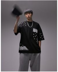 TOPMAN - Extreme Oversized Fit T-shirt With Front And Back Bandana Print - Lyst