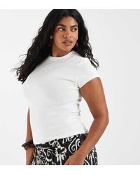 ASOS - Asos Design Curve Clean Fitted Short Sleeve Baby Tee - Lyst