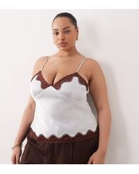 ASOS - Asos Design Curve Lace Trim Satin Cami - Lyst