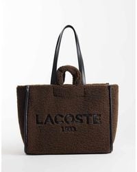 Lacoste - Script Detail Fleece Tote Bag - Lyst