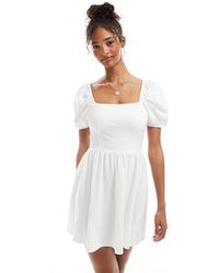 Miss Selfridge - Milkmaid Puff Sleeve Mini Dress - Lyst