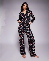 Kaiia - – mix and match – exklusive pyjama-hose mit erdbeer- schleifenmuster auf dunklem untergrund, kombiteil - Lyst