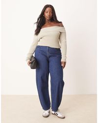 ASOS - Asos Design Curve Barrel Leg Jeans - Lyst