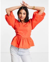 Y.A.S - Puff Sleeve Square Neck Blouse - Lyst