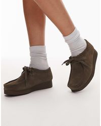 Clarks - Wallabee evo - chaussures en daim - vert olive - Lyst