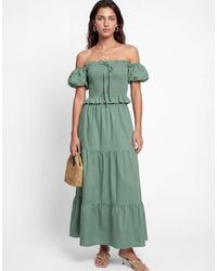Lovedrobe - Short Sleeve Shirred Bardot Top - Lyst