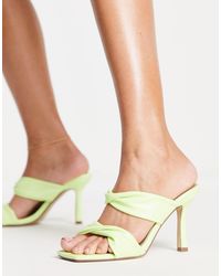 Missguided Heeled Mule With Twist Front - Green