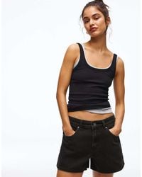 Bershka - '90s Denim Shorts - Lyst