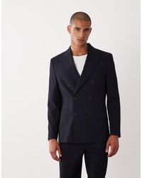 ASOS - Double Breasted Nette Blazer Met Normale Pasvorm - Lyst