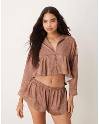 Free People - Polka Dot Satin Pyjama Set - Lyst