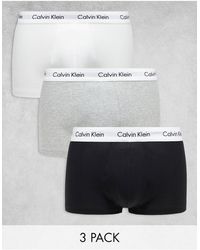 Calvin Klein - – 3er-pack unterhosen aus baumwollstretch mit niedrigem bund - Lyst