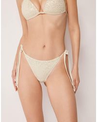 Calzedonia - Tie Brazilian Bikini Bottoms Sequin Net - Lyst