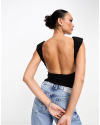 ASOS - Open Back Tank Top With Shoulder Pads - Lyst