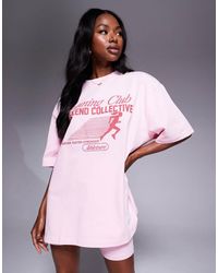 ASOS - Weekend Collective Oversized Co-ord Heavyweight T-shirt With Running Club Graphic - Lyst