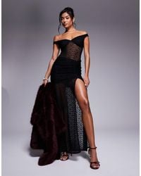 AFRM - Tristen Off The Shoulder Maxi Dress With Side Slit - Lyst