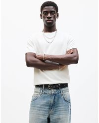 Pull&Bear - T-shirt en maille à manches courtes - cassé - Lyst