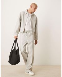 ASOS - Pantalon d'ensemble large et élégant à enfiler en tissu flammé texturé - Lyst