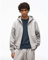 Bershka - Boxy Zip-up Hoodie - Lyst