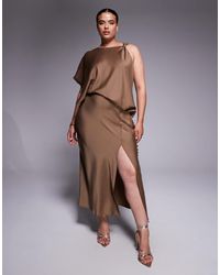 ASOS - Asos design curve – satin-midikleid - Lyst