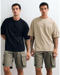 ASOS - Essentials Confezione Da 2 T-Shirt Oversize Nere E - Lyst