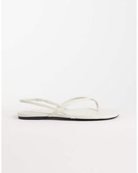 Mango - Sandali Bassi Bianchi Con Fascette Sottili - Lyst
