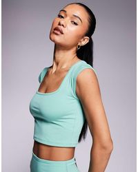 4505 - Active Square Neck Cap Sleeve Top - Lyst
