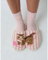 ASOS - Zizi Embroidered Cat Slippers - Lyst