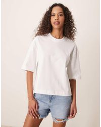 Gina Tricot - Recht T-Shirt Met Korte Mouwen - Lyst